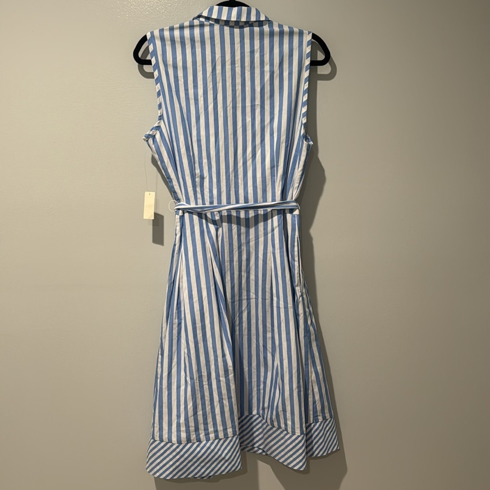 Talbots Women's Dress Blue and White Striped Midi Summer New With Tags Sz 12 - Picture 9 of 11